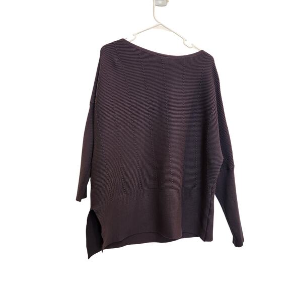 City Chic Long Sleeve Off Shoulder Rib Knit Pullover Lean In Sweater Gray 16 - Picture 3 of 8